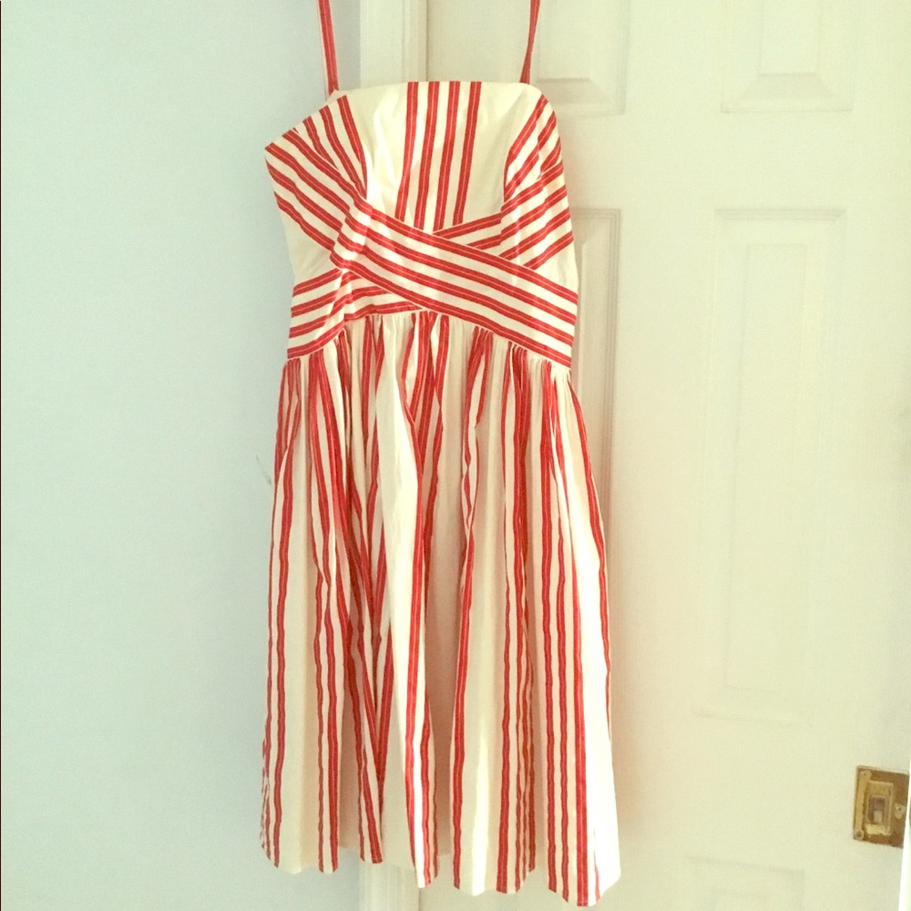 Pretty red and white Anthropologie dress.